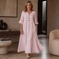 🌺💃 Zwiewna Sukienka Maxi z Dekoltem V i Falbanami – Luźna, Wygodna i Elegancka | S–2XL 🌿