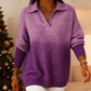 ✨👚 Damski Błyszczący Sweter z Długim Rękawem – Ciepły, Dzianinowy, Gradientowy | S–3XL 💙