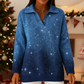 ✨👚 Damski Błyszczący Sweter z Długim Rękawem – Ciepły, Dzianinowy, Gradientowy | S–3XL 💙
