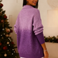 ✨👚 Damski Błyszczący Sweter z Długim Rękawem – Ciepły, Dzianinowy, Gradientowy | S–3XL 💙