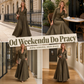 👗✨ Długa Sukienka Damska z Kołnierzykiem – Elegancka, na Guziki, z Kieszeniami | S–2XL 🌿