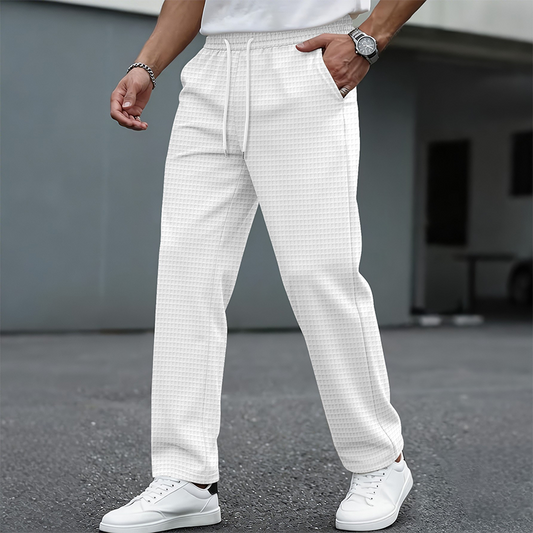 👖✨ Męskie Spodnie Dresowe Waffle – Wygodne, Wiązane, z Kieszeniami | S–3XL 🔥