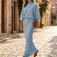 👗✨ Elegancki Zestaw Damski (Bluzka Nietoperz + Spódnica Maxi) – Wygodny i Stylowy | S–2XL 🍷
