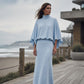 👗✨ Elegancki Zestaw Damski (Bluzka Nietoperz + Spódnica Maxi) – Wygodny i Stylowy | S–2XL 🍷