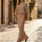 👗✨ Elegancki Zestaw Damski (Bluzka Nietoperz + Spódnica Maxi) – Wygodny i Stylowy | S–2XL 🍷