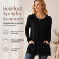 👚🌿 Damska Koszulka z Długim Rękawem – Oversize, Wygodna, z Kieszeniami | M–5XL🌟