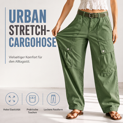 👖Több mozgásszabadság és praktikus zsebek – női stretch cargo nadrág