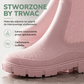 👢✨ Damskie wodoodporne, antypoślizgowe kalosze sięgające do połowy łydki – z PVC, z grubą podeszwą, z dzianinowym wykończeniem, zapewniające wygodę w deszczowe dni🌧️