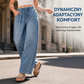 👖🌊 Damske dżinsy w stylu vintage z szerokimi nogawkami i wysokim stanem – elastyczny pas, luźny krój, na co dzień☁️