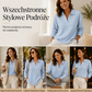 🧶✨ Damska dzianinowa bluzka o fakturze waflowej z dekoltem w kształcie litery V – luźny krój oversize, miękka, 12 kolorów, rozmiary S–5XL👕