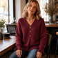 🧵✨ Męski miękki sweter z dzianiny o fakturze i dekolcie w kształcie litery V – wygodny, można go zwinąć w rulon, 7 kolorów, rozmiary S–2XL☁️
