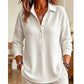 👚🌸 Elegancka Bluzka Damska z Dzianiny Waflowej – Luźna, z Kołnierzykiem | S–3XL 🌿
