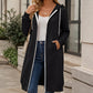 🌈🧥 Długa damska bluza z kapturem i zamkiem – luźny krój, 9 kolorów, rozmiary S–5XL