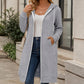 🌈🧥 Długa damska bluza z kapturem i zamkiem – luźny krój, 9 kolorów, rozmiary S–5XL