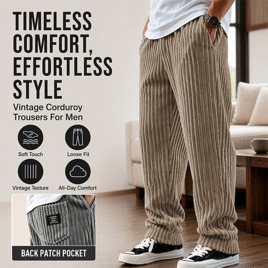 🔥⭐ Męskie spodnie w stylu retro z sztruksu w paski – wygodny krój, 11 kolorów, rozmiary S–5XL👖