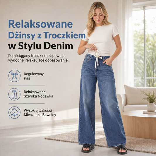 💖👖 Damske dżinsy o luźnym kroju z szerokimi nogawkami i gumką w pasie – wygodny, dopasowany krój, 5 kolorów, rozmiary S–3XL
