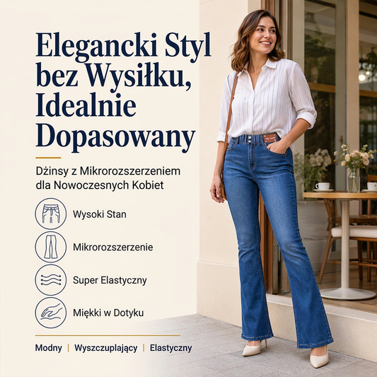 💖☁️ Damskie dżinsy z wysokim, elastycznym paskiem i nogawkami w kształcie dzwonu – długość 3/4 i pełna, z podszewką i bez, rozmiary S–4XL👖