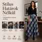 Női elegáns, magas derékú kockás hosszú szoknya