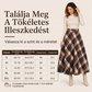 Női elegáns, magas derékú kockás hosszú szoknya