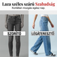 Női szögletes nyakú top és széles szárú farmer szett