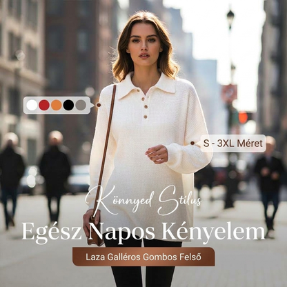 Kényelmes, galléros, gombos felső💼😍