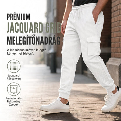 👖 Férfi cargo jogger nadrág jacquard mintával és zsebekkel – 8 színben, S–XL😍