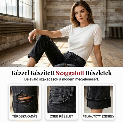✅️Női alkalmi szakadt egyenes szárú farmernadrágok👖😎