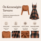 🍂😍 Női szett: kockás A-vonalú ruha + kötött crop top – 11 színben, S–2XL🧊