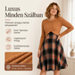 🍂😍 Női szett: kockás A-vonalú ruha + kötött crop top – 11 színben, S–2XL🧊