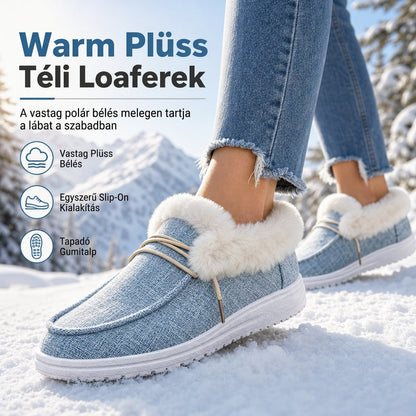 🥾 Női, laza, felhúzható téli cipő plüss béléssel – 3 színben, EU 36–43❄️