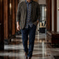 Férfi kivágott hajtókás, slim-fit zakó