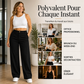 Pantalon habillé femme taille haute, coupe droite
