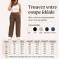 Pantalon habillé femme taille haute, coupe droite