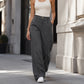 Pantalon habillé femme taille haute, coupe droite