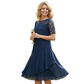 Női Elegáns Csipkebetétses Rétegezett Chiffon Ruha