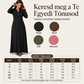 Női bordázott kötött kapucnis maxi ruha