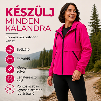 Női kültéri szélálló kapucnis dzseki