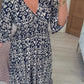🔥50% OFF🔥Casual Print V-neck Long Dress