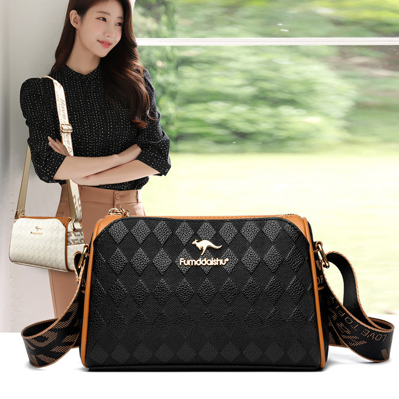 🥰Мода диамант модел голям капацитет 3-слой Crossbody чанта