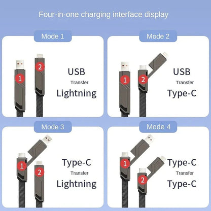 ⚡4 в 1 🔋 60 W бързо зареждане и синхронизация на данни