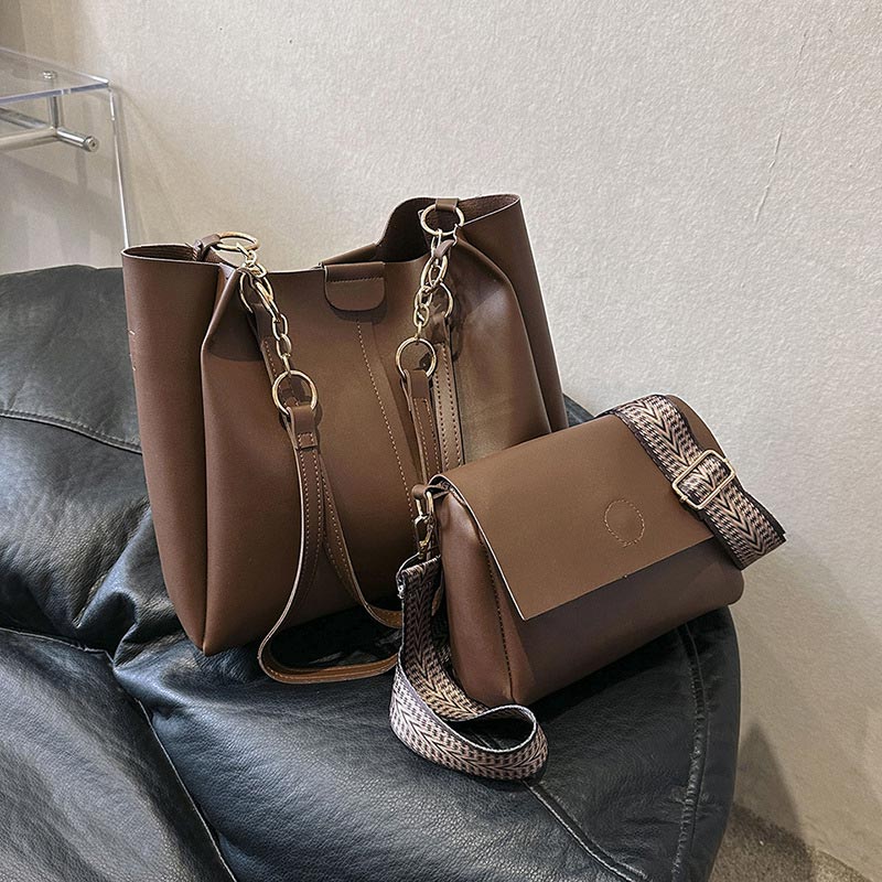 🥳Нови продукти 40% разстояние💖Дамски голяма пазарска чанта Crossbody рамо чанта 2 части комплект